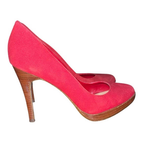 Steve Madden red suede pumps stilettos size 7.5 holidays festive christmas heels - Picture 1 of 9
